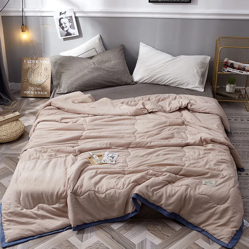 1 шт. японское мягкое летнее одеяло одноцветное для кровати покрывало