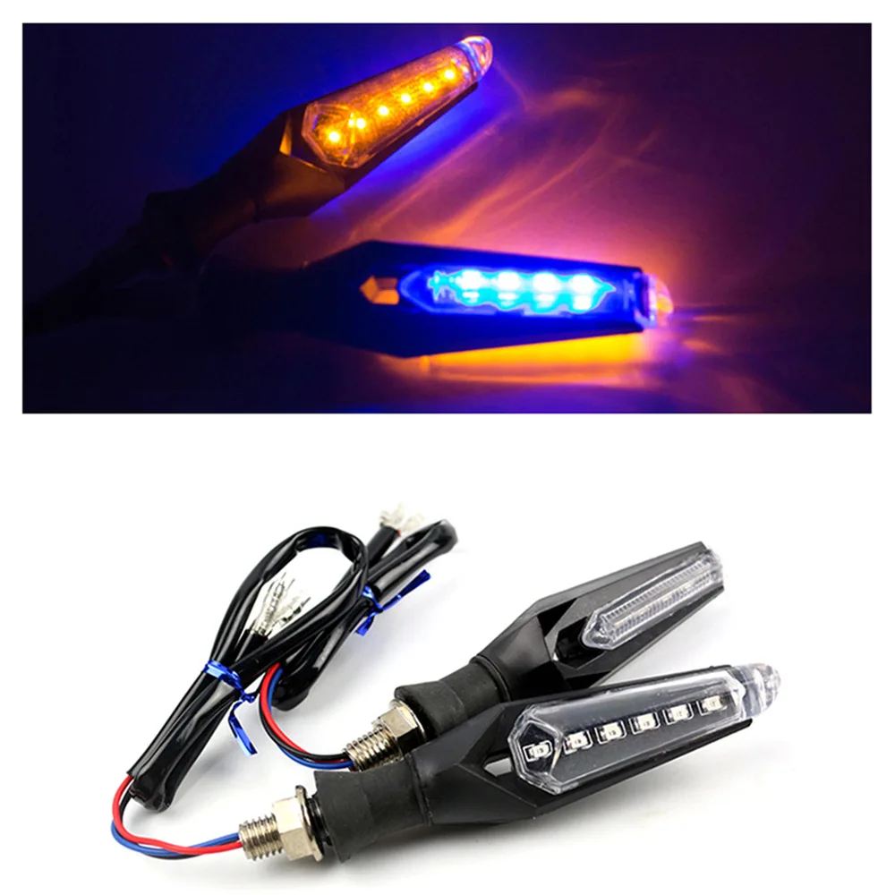 1 Pair Universal Motorcycle Turn Signal Light LED Amber Blue Color Indicator Blinker Flash Bike Lamp for Harley Honda |