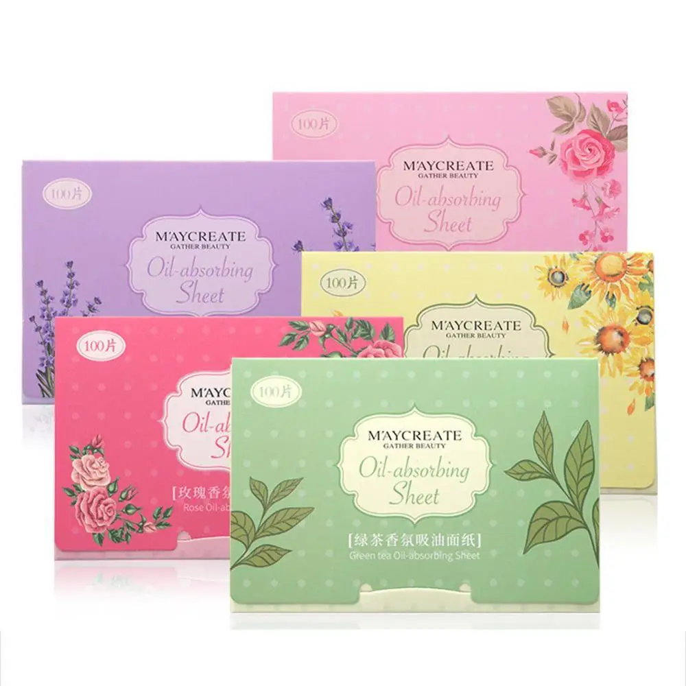 100 шт. корейские ароматные салфетки для лица Абсорбирующая масло бумага