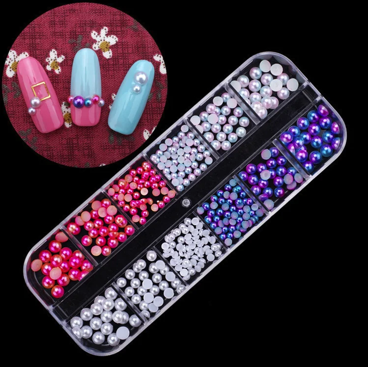 Многоцветные Стразы для ногтей стразы с жемчугом камни драгоценные заклепки
