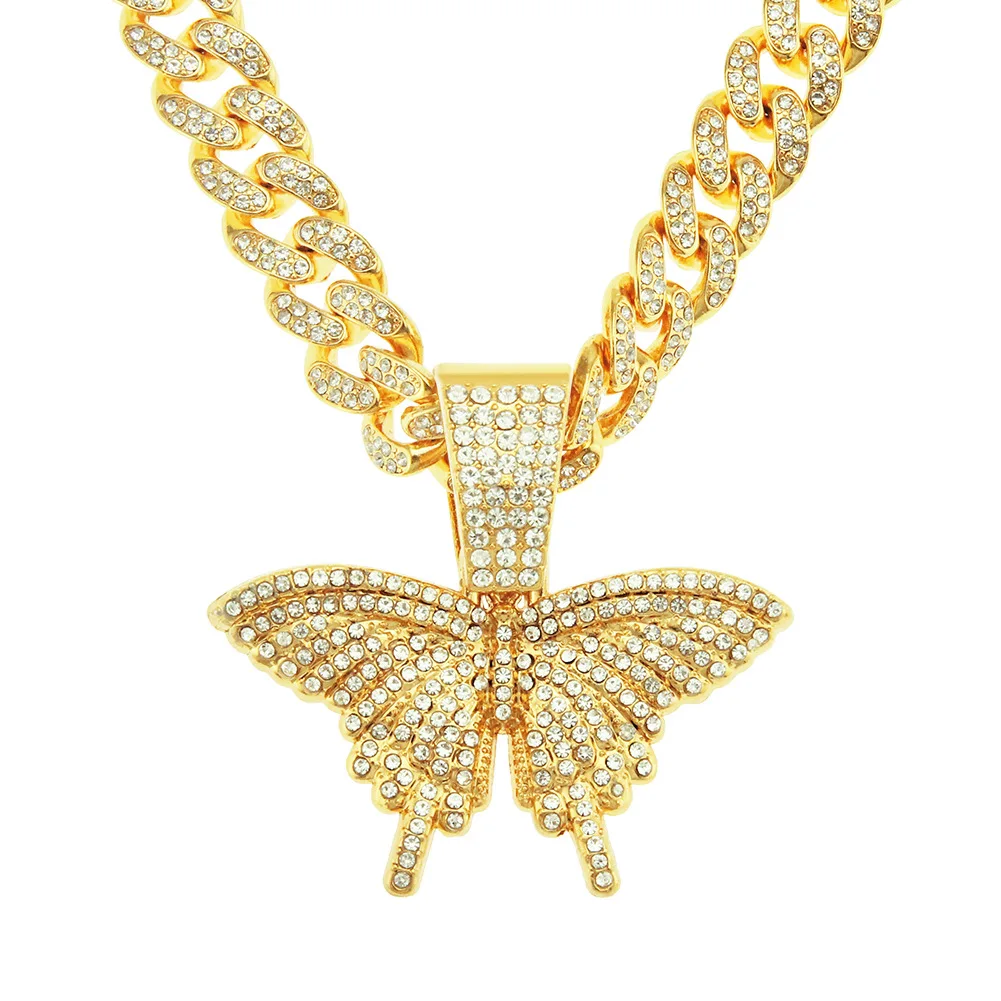 

European And American Fashion Trend Simple Temperament Diamond Necklace Handsome Exquisite Street Cuban Necklace