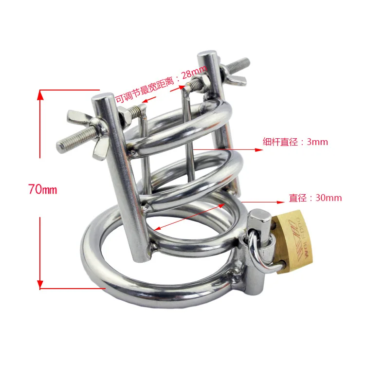 Клетка для пениса из нержавеющей стали Регулируемая металлическая Мужская