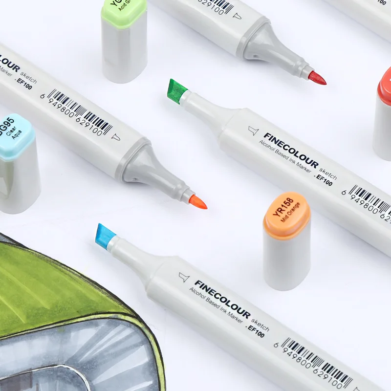 Художественные маркеры FINECOLOUR с двойной головкой EF100/EF101/EF102 240/160/480 цветов на