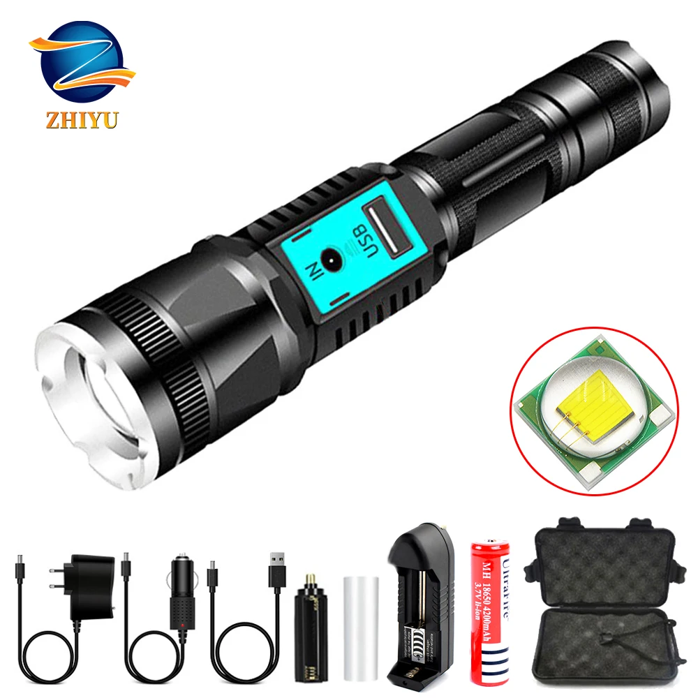ZHIYU Usb Перезаряжаемый светодиодный фонарик аккумулятор 18650