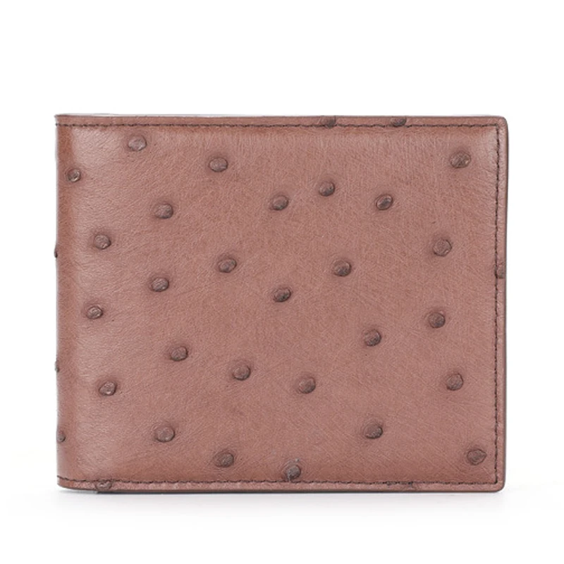 2021 New Ostrich Leather Wallet Men s Short Wallet Daily Casual Cross-section Leather Wallet Men s Multi-card Wallet