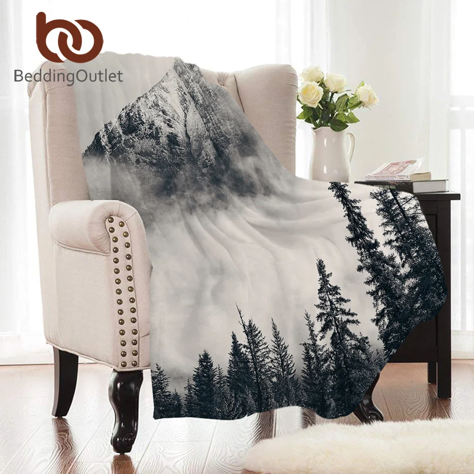 Покрывала BeddingOutlet лесное фланелевое одеяло Коралловое Флисовое с коралловым