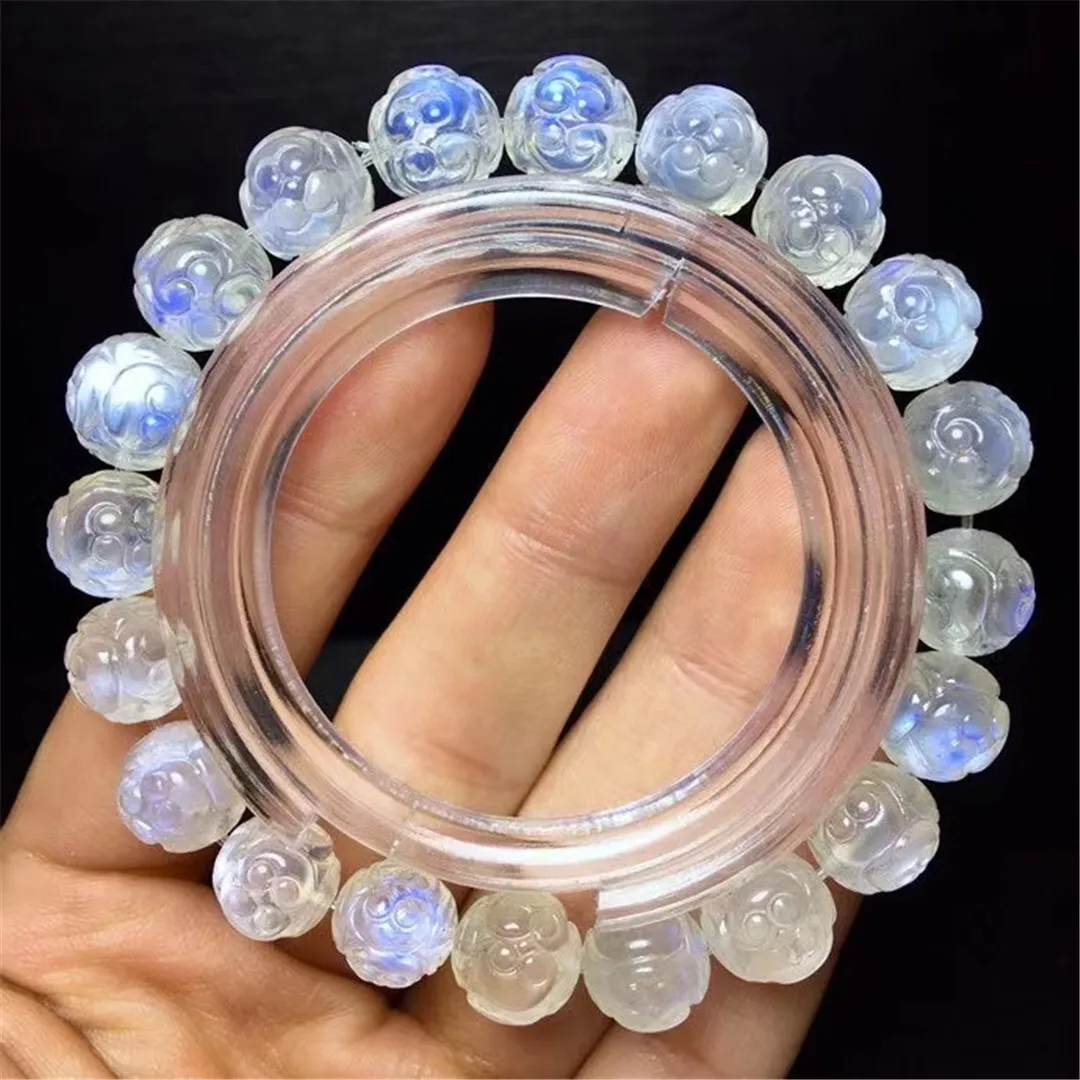 

Браслет из натурального лунного камня диаметром 9 мм, ювелирные изделия для женщин, мужчин, подарок с любовью, лечебный голусветильник лый к...