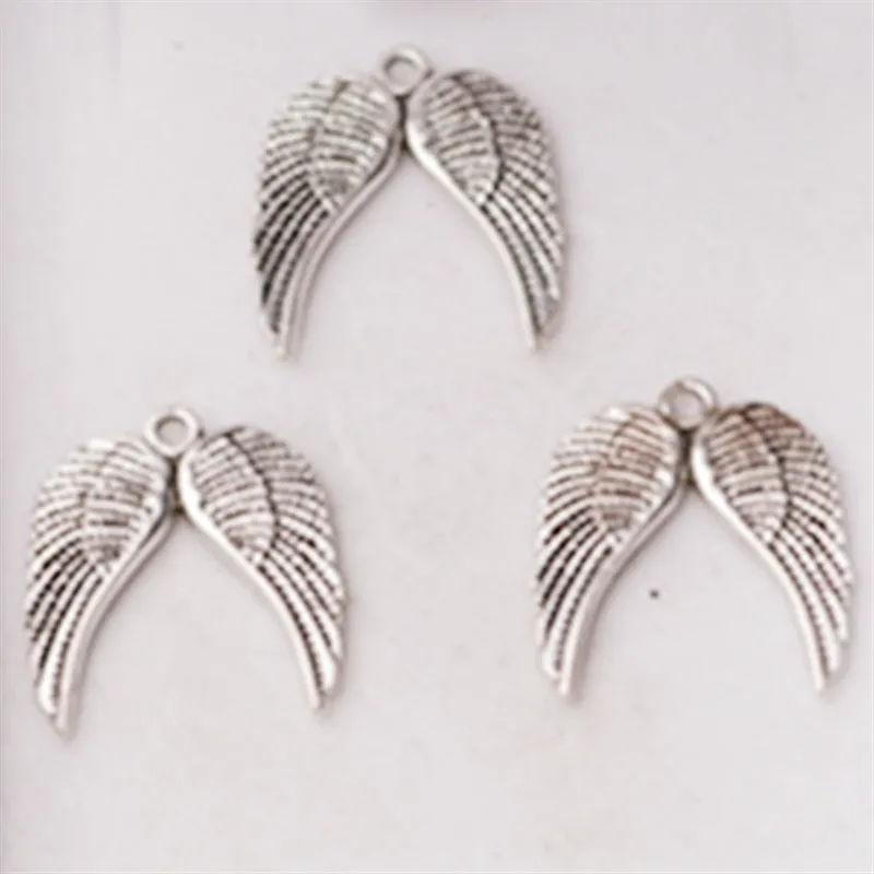 20 шт. посеребренные Крылья Ангела Гламурные подвески из сплава для сережек