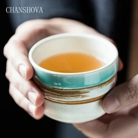 chanshova 120ml traditional chinese style color glaze ceramic teacup china porcelain small and large coffee cup h038