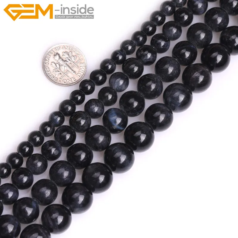 Natural Tiger Eye Chakra Stone Round 2mm Big Hole Loose Beads For Jewelry Making Strand 15inch DIY Bracelet Necklace | Украшения и