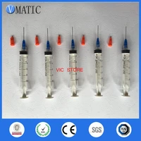free shipping non sterilized dispensing needles 22g syringe needle tip 1 inch 5 sets with 10ccml plastic syringe with stopper