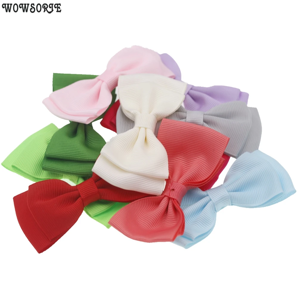 Детский бант для волос двухслойная атласная лента аксессуар без повязки на