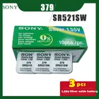 3 шт.лот, оригинальный аккумулятор SONY 379 SR521SW 1,55 V с серебряными оксидными кнопками CX63 521 LR63 AG0 для часов