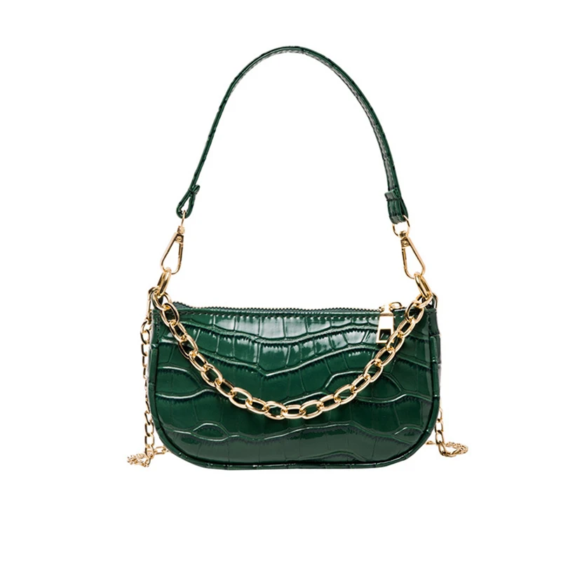 

New Trend Women's Bags 2021 Fashion All-match Shoulder Bag Messenger Bag PU Leather Zipper Baguette Luxury Designer Handbags