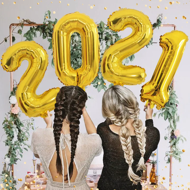 Фольгированные воздушные шары 40 дюймов 2021 с Новым годом рождеством Декор для