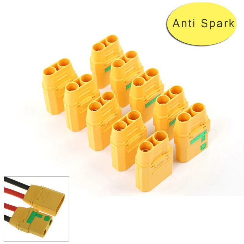 

5 Pair- Amass XT90S XT90-S Anti Spark Connector Male and Female Plug Housing for RC Car Lipo Battery DIY Racing Drone