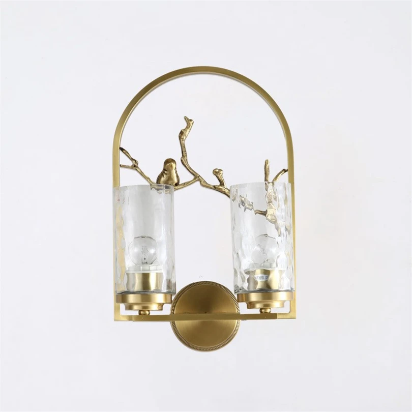 Роскошная медная настенная лампа искусство домашний декор стеклянная Подвесная