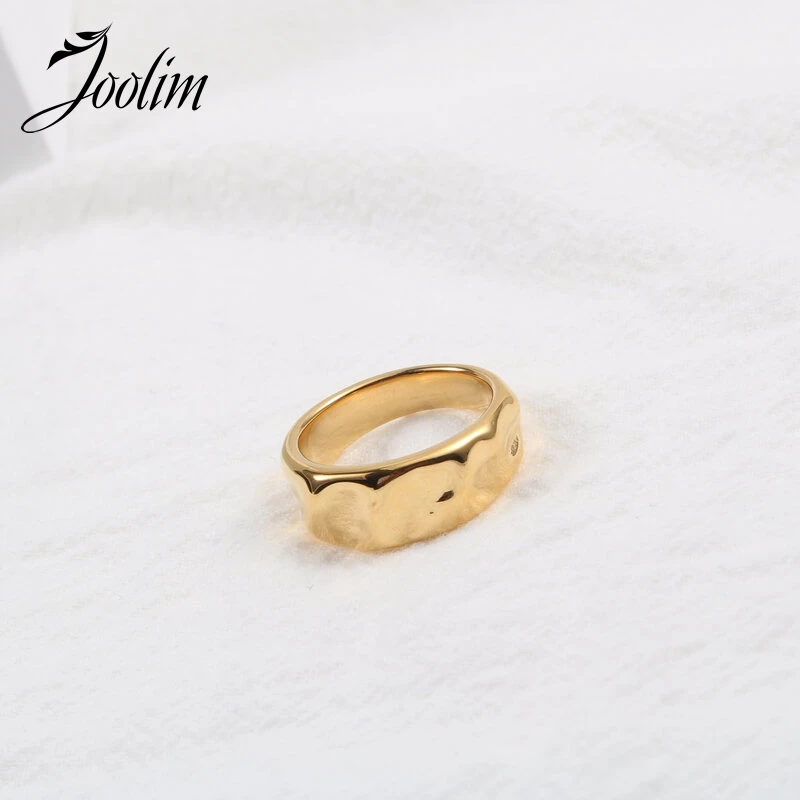 

Joolim High End PVD Plicated Concave-convex Glossy Rings For Women Stainless Steel Jewelry Wholesale