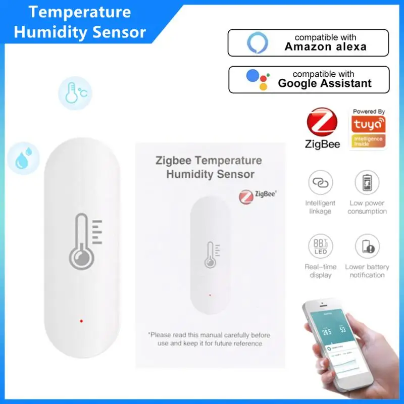

Tuya ZigBee Smart Home Temperature And Humidity Sensor Wireless Thermometer And Hygrometer Work With Google Assistant Zigbee Hub