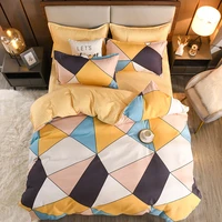 thick brushed cotton four piece suit three piece cotton bed linen cover american household bedding bed sheets and pillowcases
