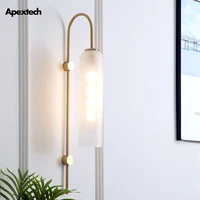 iron art deco glass tube wall lamp post modern e27 led wall lights retro industrial style living room hotel guest room lights