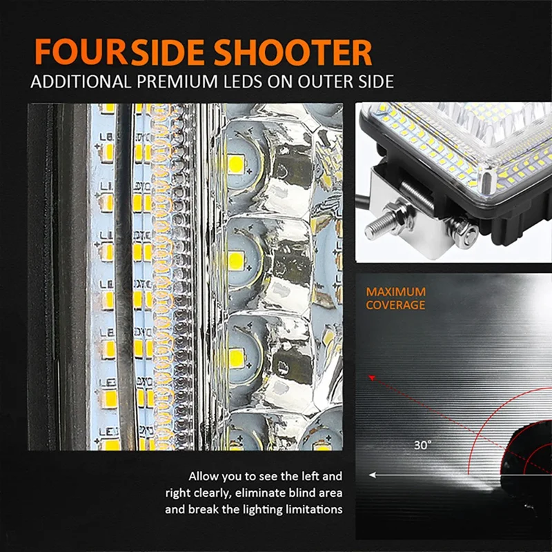 

2X 4INCH 18W LED Work Light Bar Flood Pods Offroad Fog Lamp for 4WD Pickup ATV Truck