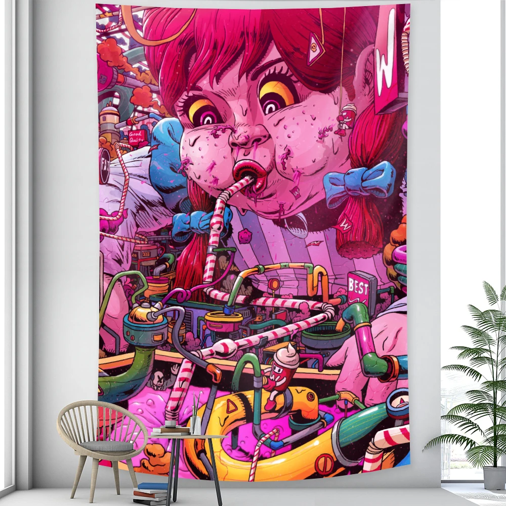 Абстрактная живопись гобелен для домашнего декора Мандала психоделический со