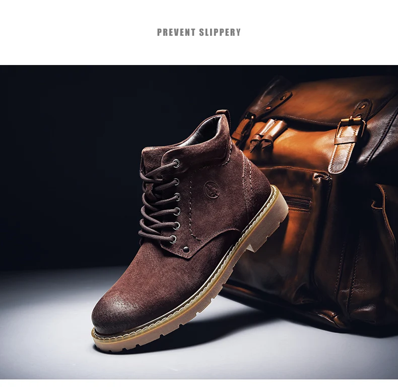 Winter Ankle Boots mens Genuine Leather Snow Boots Big Size 38-50 Outdoor Warm Winter Shoes for Men Anti-cold Boots Walker Peak