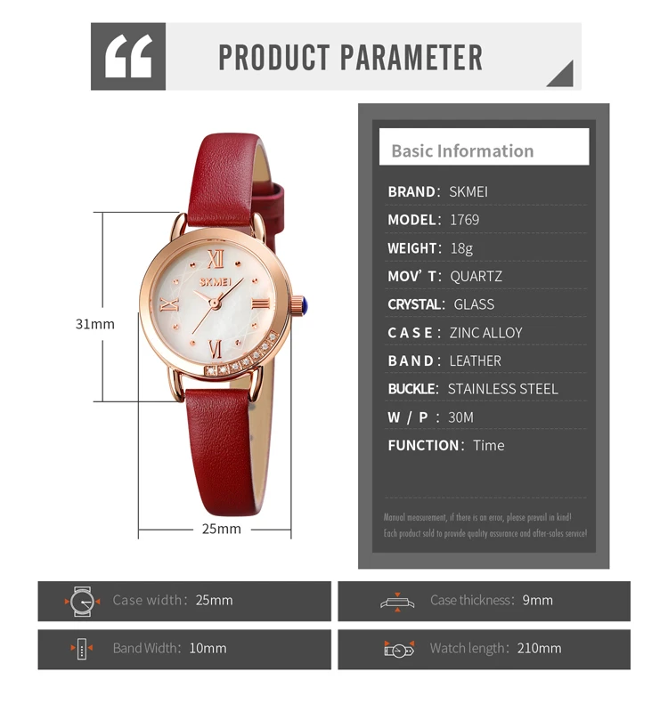 

New SKMEI Women Luxury Brand Watch Simple Quartz Lady Waterproof Wristwatch Female Fashion Casual Watches Clock Reloj Mujer 1769