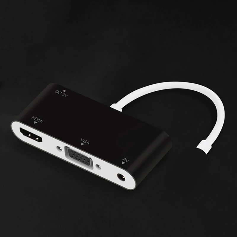 Популярный универсальный конвертер Lightning для HDMI VGA Jack аудио ТВ Кабель-адаптер для iPhone X 8 7 7 Plus 6 6S для iPad серии