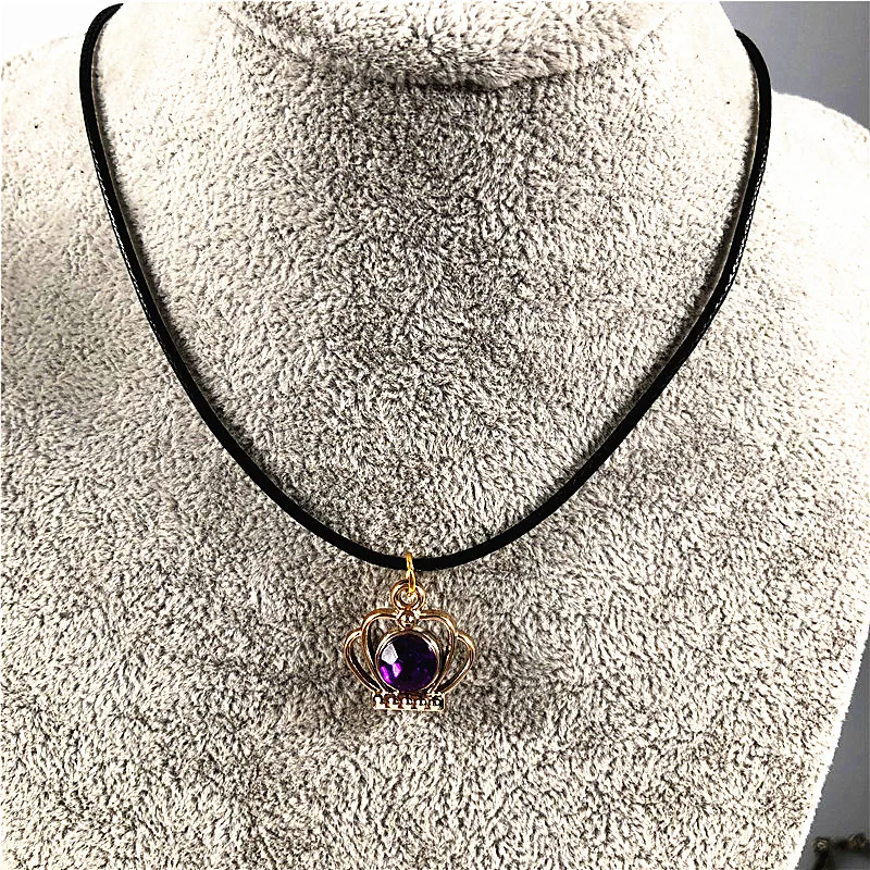 2019 ожерелье с кулоном в виде короны розовое золото модное женское Хрустальное