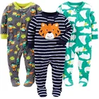 Детские комбинезоны для 2-4 лет, пижамы для мальчиков и девочек, детские комбинезоны из флиса и пижамы для трех детей.