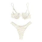 Женский Купальник, новинка 2022, сексуальный бюстгальтер пуш-ап с мягкими чашечками, пляжный комплект бикини, Купальник с принтом Maillot De Bain, Женский Купальник