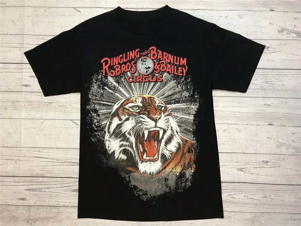 Ringling Brothers Circus рубашка мужская маленькая Barnum Bailey Greatest Show Tiger Топы Новая унисекс