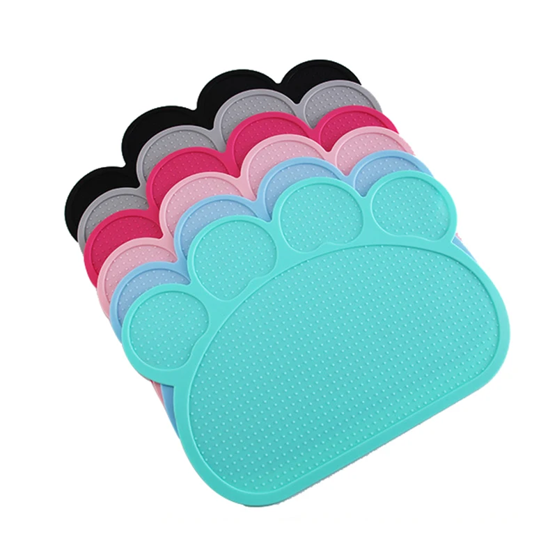 Водонепроницаемый коврик для питомцев однотонный силиконовый миска кормления