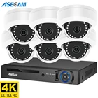 4K 8MP ip камера видеонаблюдения уличная h.265 POE видеорегистратор система металлическая белая купольная K10 дома видеонаблюдение уличое комплект