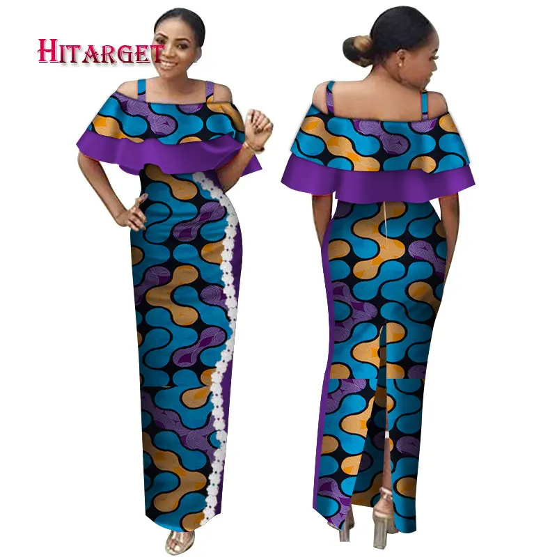 Модные африканские платья для женщин базин богатые сексуальные с вырезом
