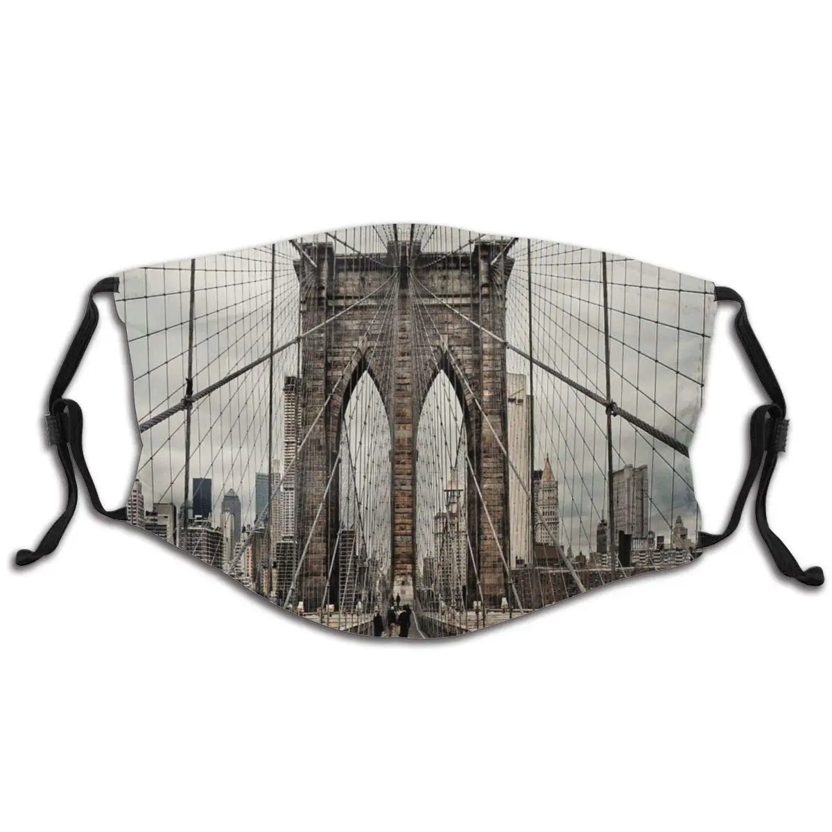 

Famous New York Building Brooklyn Bridge Reusable Face Mask PM2.5 Filter Child Adult Protective Mask Can Be Washed