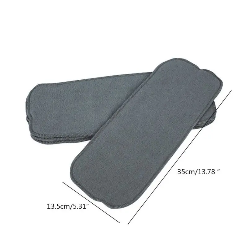 

5pcs Baby Nappies Bamboo Charcoal Liner Nappy Diaper Insert For Baby Cloth Diaper Nappy Washable 5 Layers 35*15.5cm