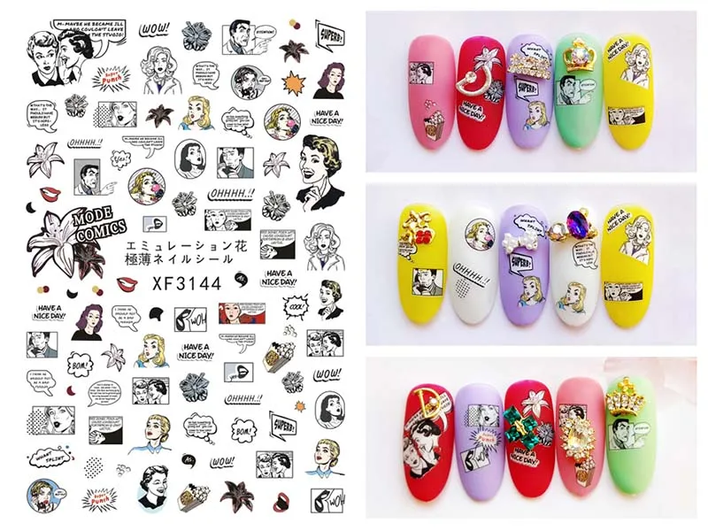 1 лист стикер для дизайна ногтей ультра тонкий японский стиль 3D украшение цветок