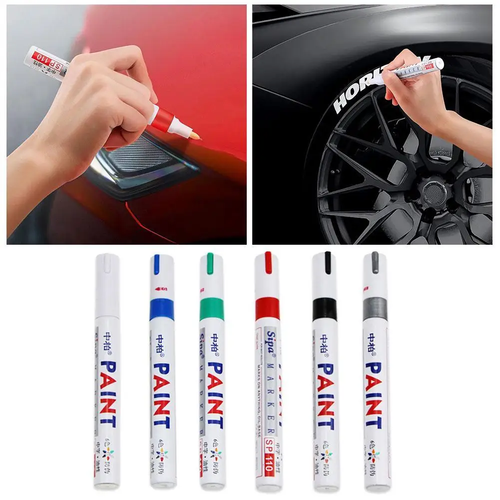 

6 Colors Waterproof Car Tyre Tire Tread CD Metal Permanent Paint Marker Graffti Oily Marker Macador Caneta Stationery Universal