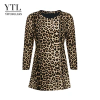 yitonglian winter new style chic leopard golden chain tunic tops for women fashion plus size casual party blouse shirt h407