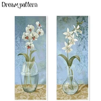 orchid vase flowers cross stitch kits package 18ct 14ct 11ct cloth silk cotton thread embroidery needlework wall decor