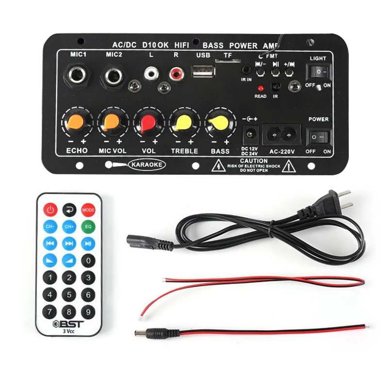 AC 220V Digital Bluetooth Stereo Amplifier Board Audio Amplifiers Subwoofer Karaoke Player US Plug | Электроника