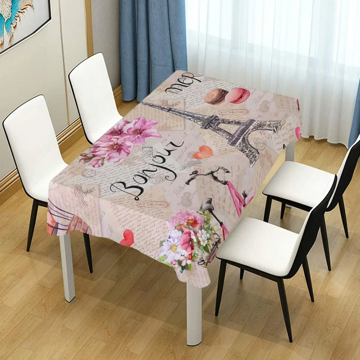 Скатерть для праздничного декора с изображением Французской Эйфелевой башни