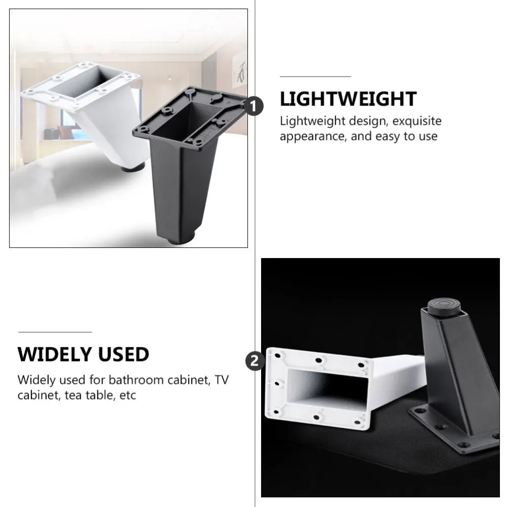 

4Pcs Decoratice Home Cabinet Legs Furniture Aluminum Alloy Support Feet White