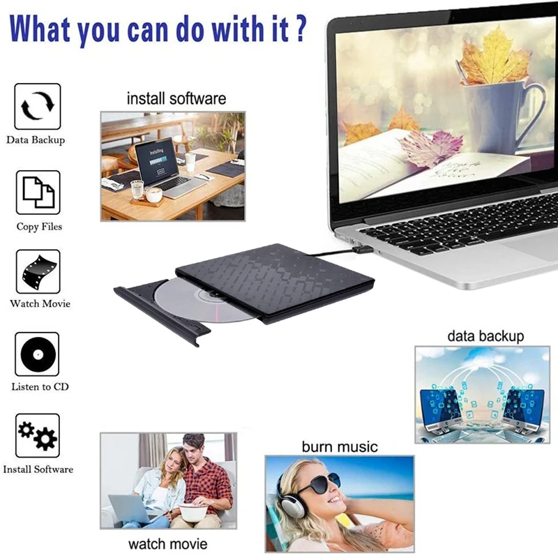 Внешний CD DVD привод USB 3 0 горелка оптический для Mac OS Surface Pro Windows XP Vista Win 7 8 10 |