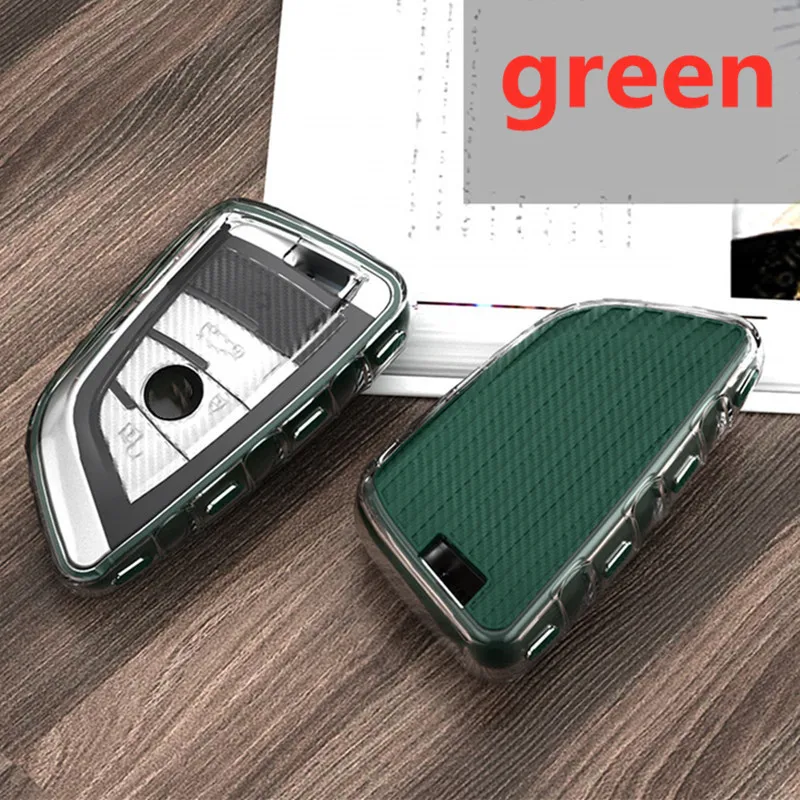 Модный чехол для автомобильного ключа из углеродного волокна BMW 1 2 3 4 5 6 7 серии X1 X3