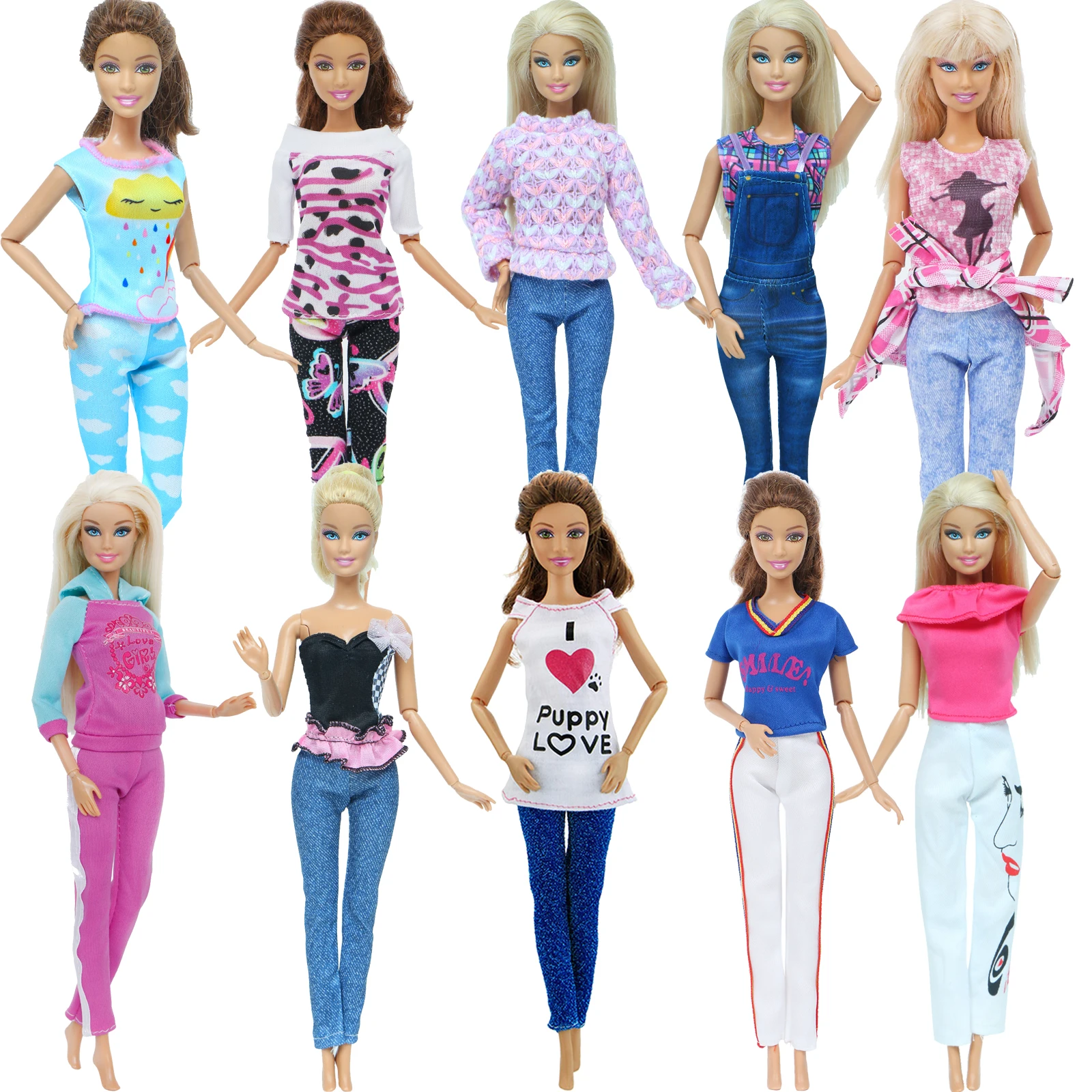 5 шт. блузка и брюки для куклы Барби|clothes for barbie|clothes barbie dollsfor |