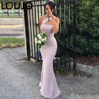 luojo purple sexy long one shoulder bridesmaid dress 2022 chiffon backless formal prom party gown women long gala wedding dress
